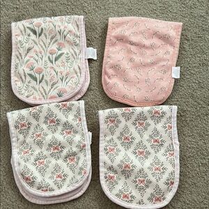 Bundle of Floral and Pink baby burp cloth